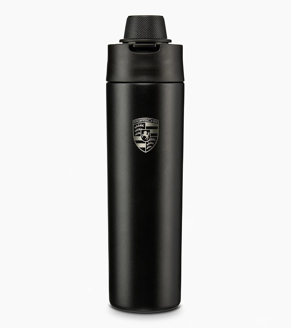 Porsche Black Crest Insulated Drinking Bottle, Powder Coated
