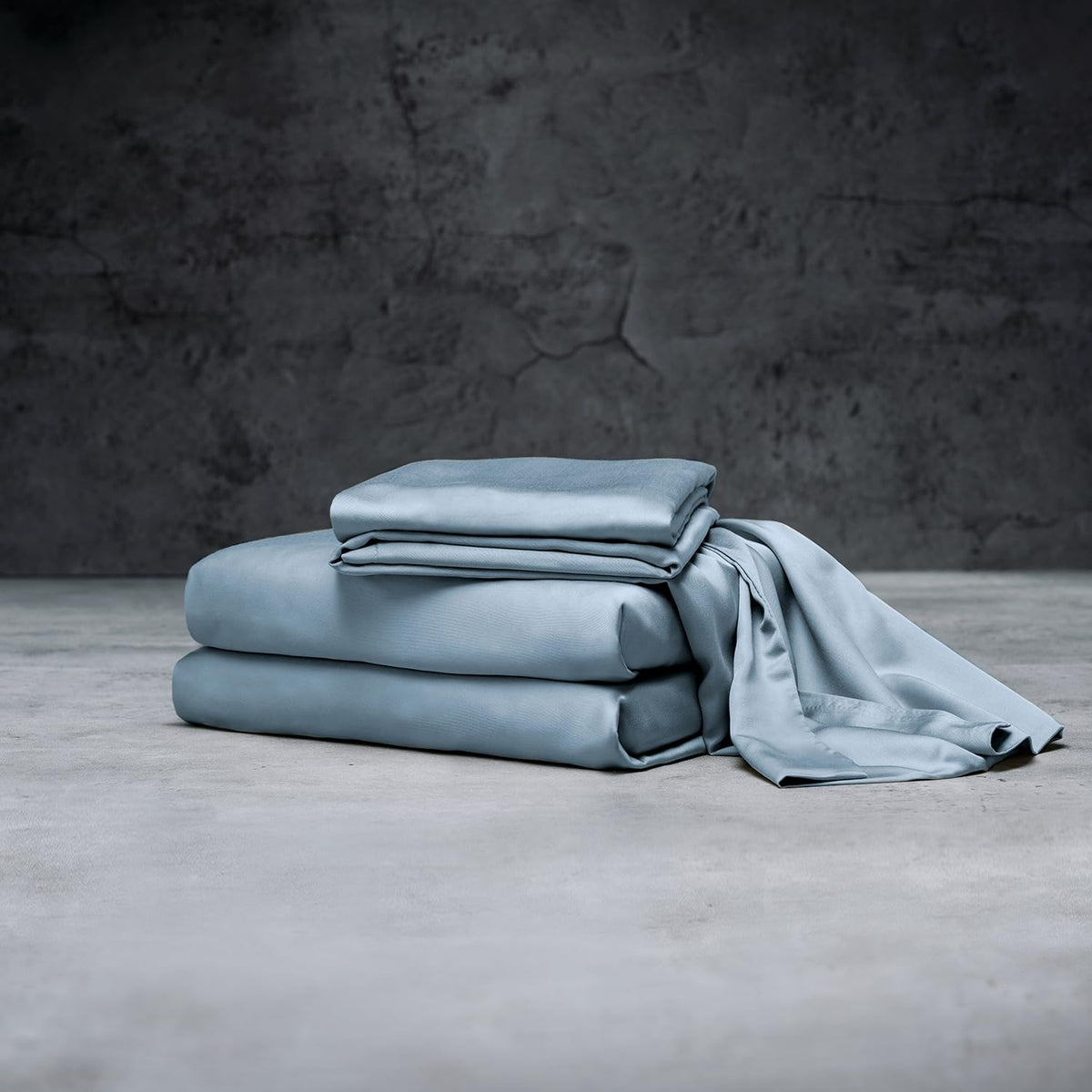 LUXOME Luxury Sheet Set | 100% Rayon (Viscose) from Bamboo | Queen Size - Charcoal | Deep Pockets | 4-Piece Set (Fitted, Flat, 2 Pillowcases)