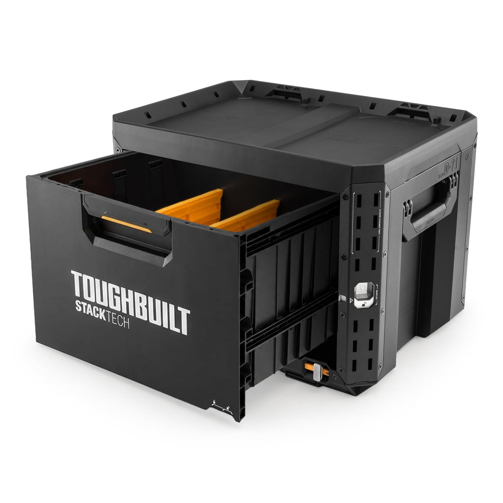 ToughBuilt StackTech 2 Drawer Rolling Locking Tool Box, 240 lb Capacity