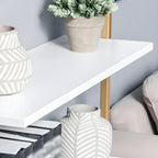 Industrial Wall Mounted Bookshelf Wall Shelf Rack Shoe Store Shoe Rack Wall-Mounted Bookshelf Wrought Iron Bag Rack Multi-Layer Clothing Store Decoration White Gold 31.5" L x 9.8" W x 29.9" H
