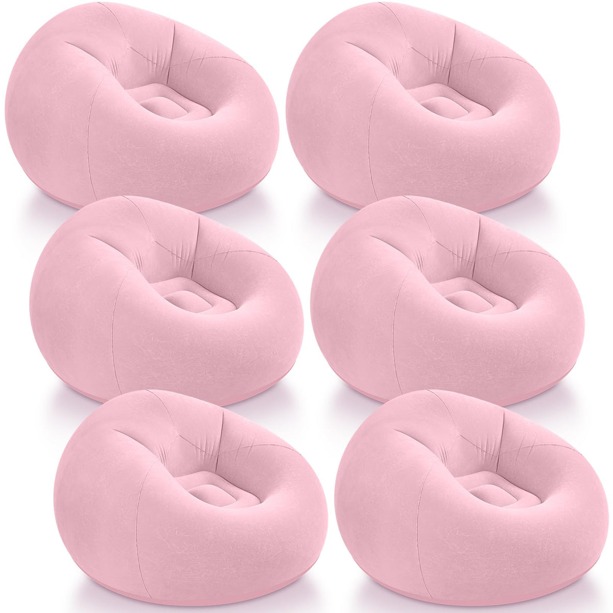 Realspring Inflatable Bean Bag Chairs,Coffee,4 Pcs