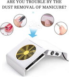 Nail dust Collector,Nail Tech Vacuum， Nail Dust Collector Acrylic Nail Dust Collector Powerful Nail Cleaner Nail Vacuum Machine Strong Suction(White 10 Bag)