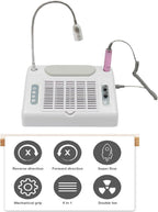 5 in 1 Manicure Machine Electric Nail Drill Machine,48/96W UV LED Nail Lamp Dryer Vacuum Cleaner Nail Drill Dust,Nail Dust Collector for Nails Manicure,with 360° Desk LED Lamp in Salon Home(48/96W)