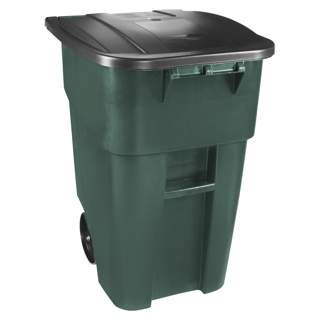 Rubbermaid Commercial Products Brute Rollout Trash Can, Gray, 65-Gallon