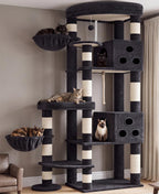 Gitelsnour Sturdy Cat Tree Tower, 3 XXL Condos for Large Adult Cats GCT036W
