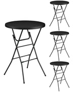 32" Round Folding Table, HDPE Top & Metal Frame, 2 Pack, White