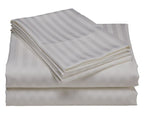 USA Queen Sheet Set in Peach Stripe 400 Thread-Count 100% Egyptian Long Staple Cotton, Sateen Weave for Soft and Silky Feel, Breathable 4-Piece Bedsheet, Elasticized 24'' Extra Deep Pocket