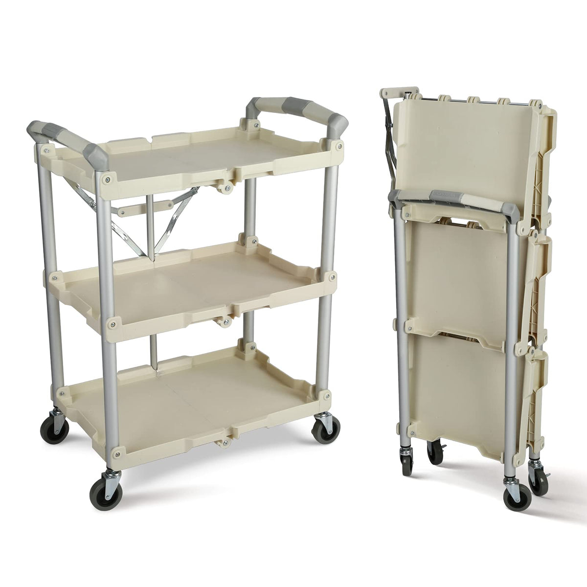 Olympia Tools 85-188 Pack-N-Roll Folding Collapsible Service Cart, 150LB Capacity, Black
