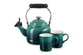 Le Creuset Demi Kettle (1.25 qt.) and 2 Mugs (14 oz. each), Oyster