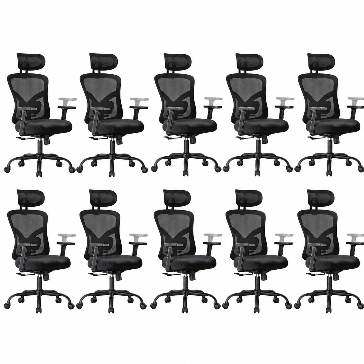 Marsail Ergonomic Office Chair with Lumbar Support and 2D Headrest