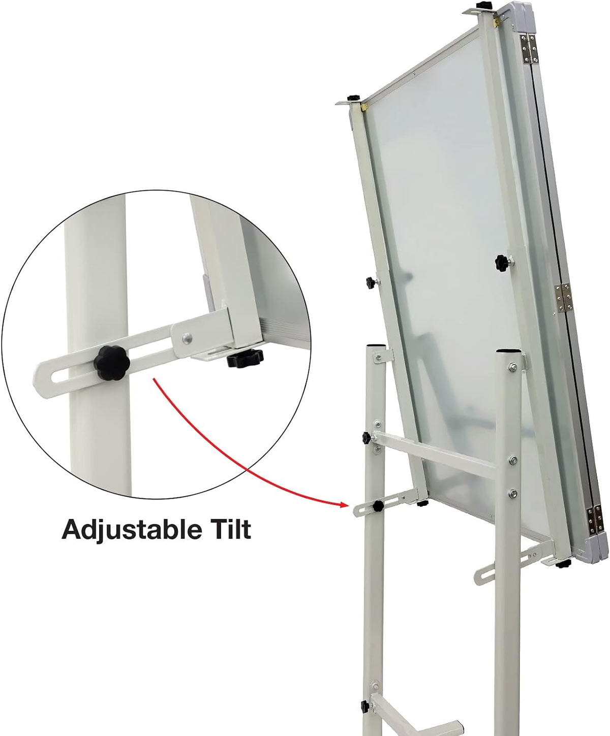 Excello 40” x 60” Mobile, Folding Whiteboard on Wheels with Magnetic Surface and Flip-Out Marker Tray