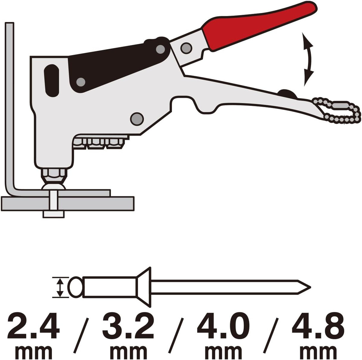 VESSEL RG95 - Ratchet Rivet Gun No.RG-95 1EA