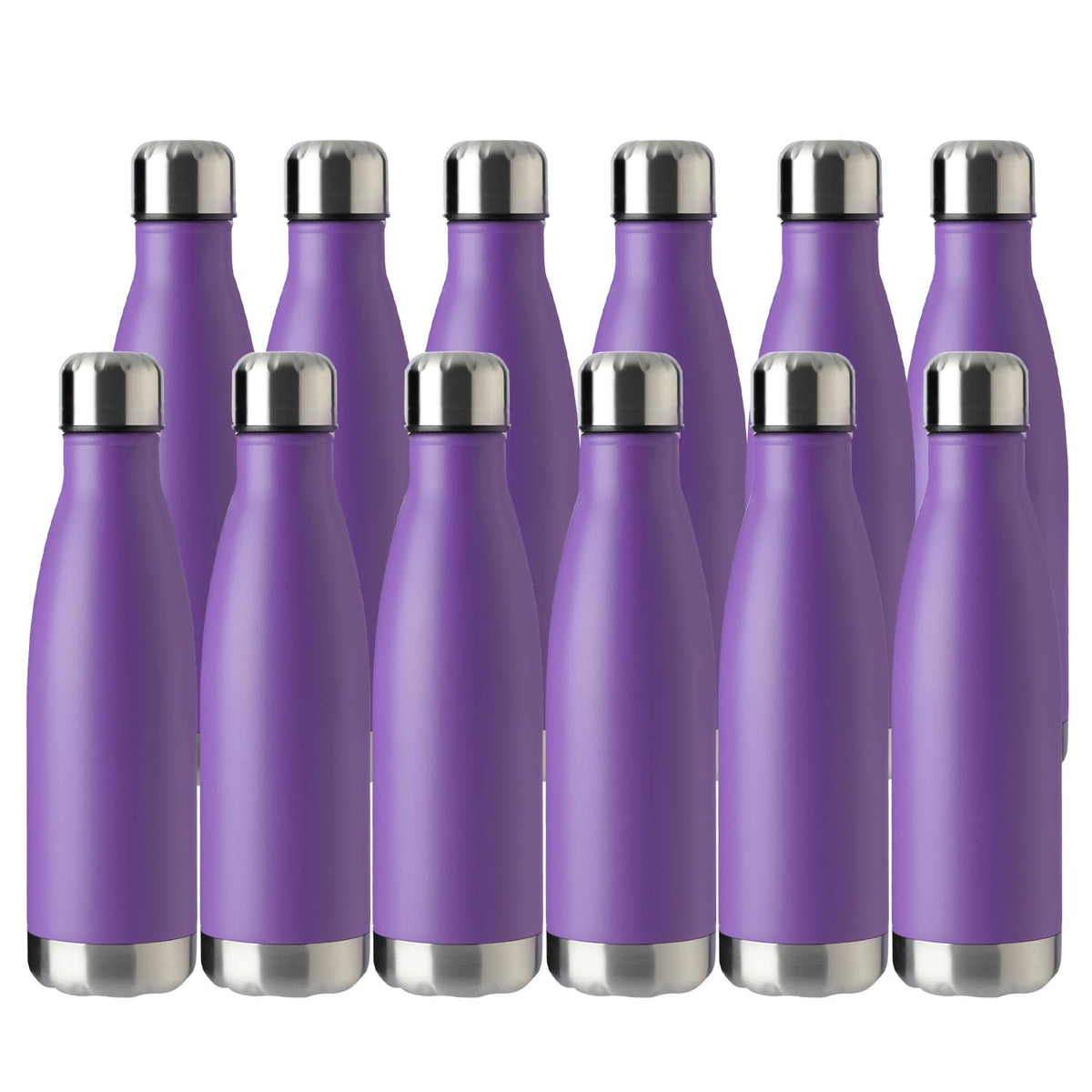 MEWAY 17oz Sport Water Bottle Vacuum Insulated Stainless Steel Sport Water Bottle Leak-Proof Double Wall Cola Shape Water Bottle,Keep Drinks Hot & Cold (colorful，12 Pack)