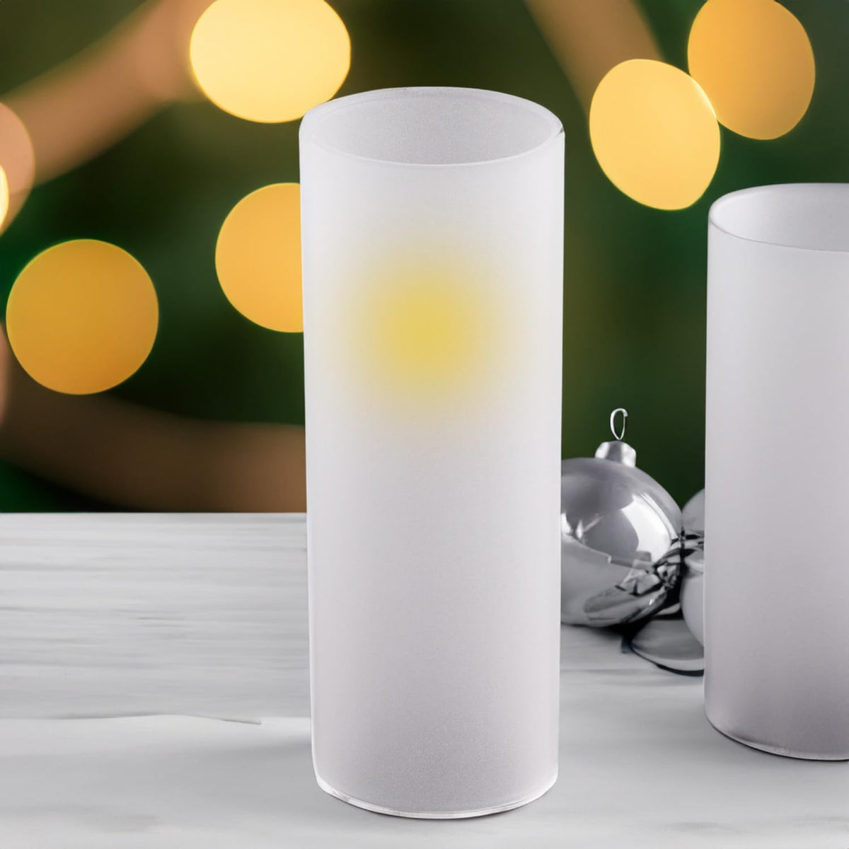 WGVI Hurricane Candle Holder Sleeve, W: 4", Ht: 12", Frosted Glass Cylinder Open Both Ends, Chimney Tube Shade, 12 Piece