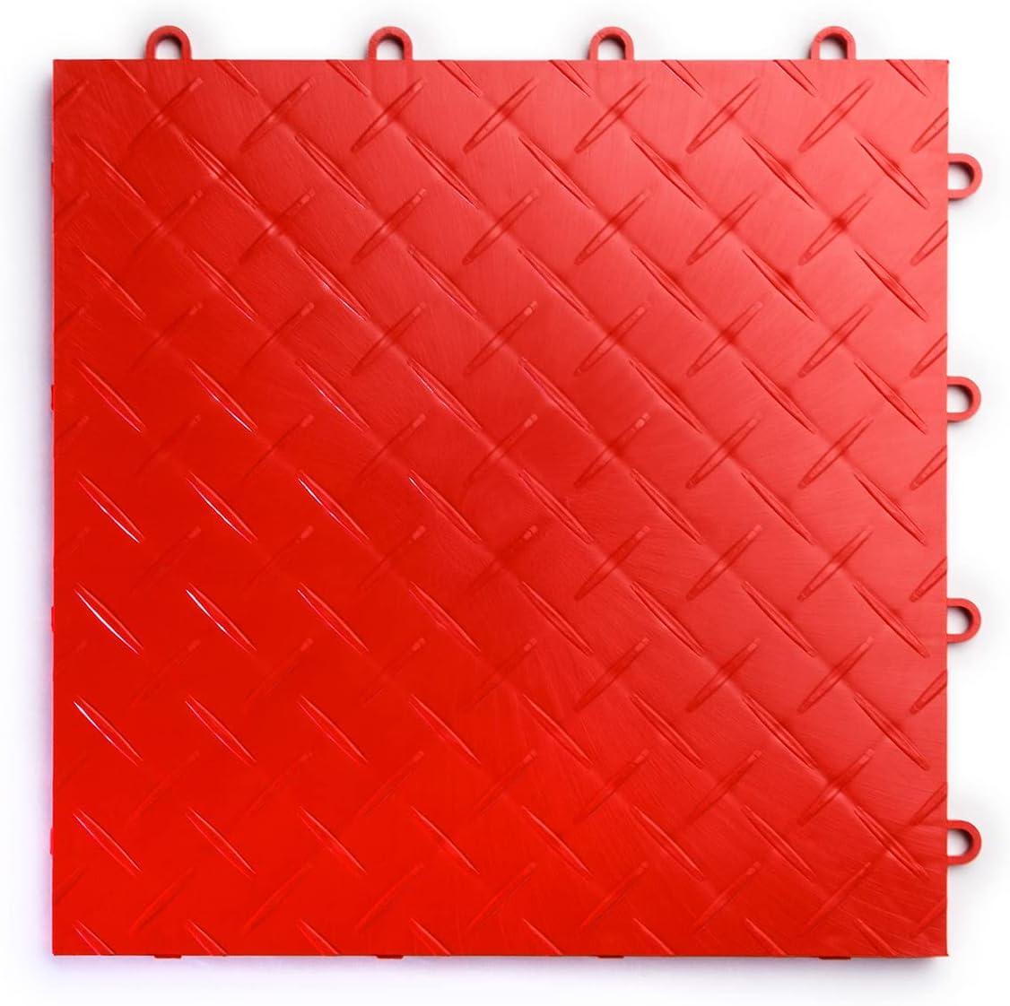 SnapLock RaceDeck Diamond 12"x12" Interlocking Garage Tiles, 48pk, Red