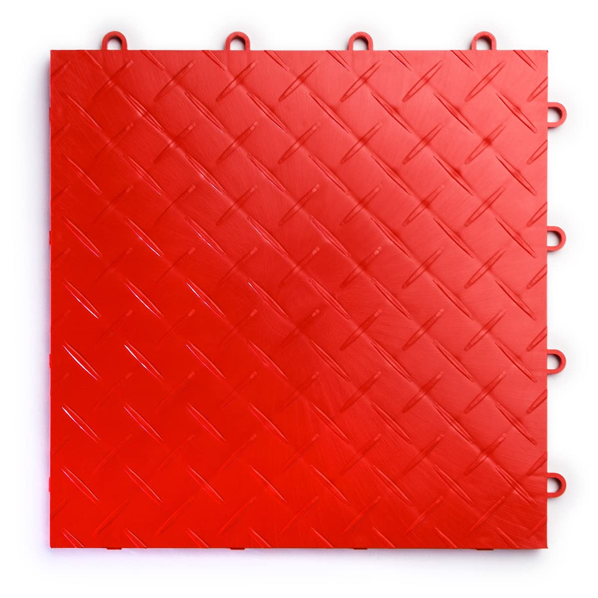SnapLock RaceDeck Diamond 12"x12" Interlocking Garage Tiles, 48pk, Red