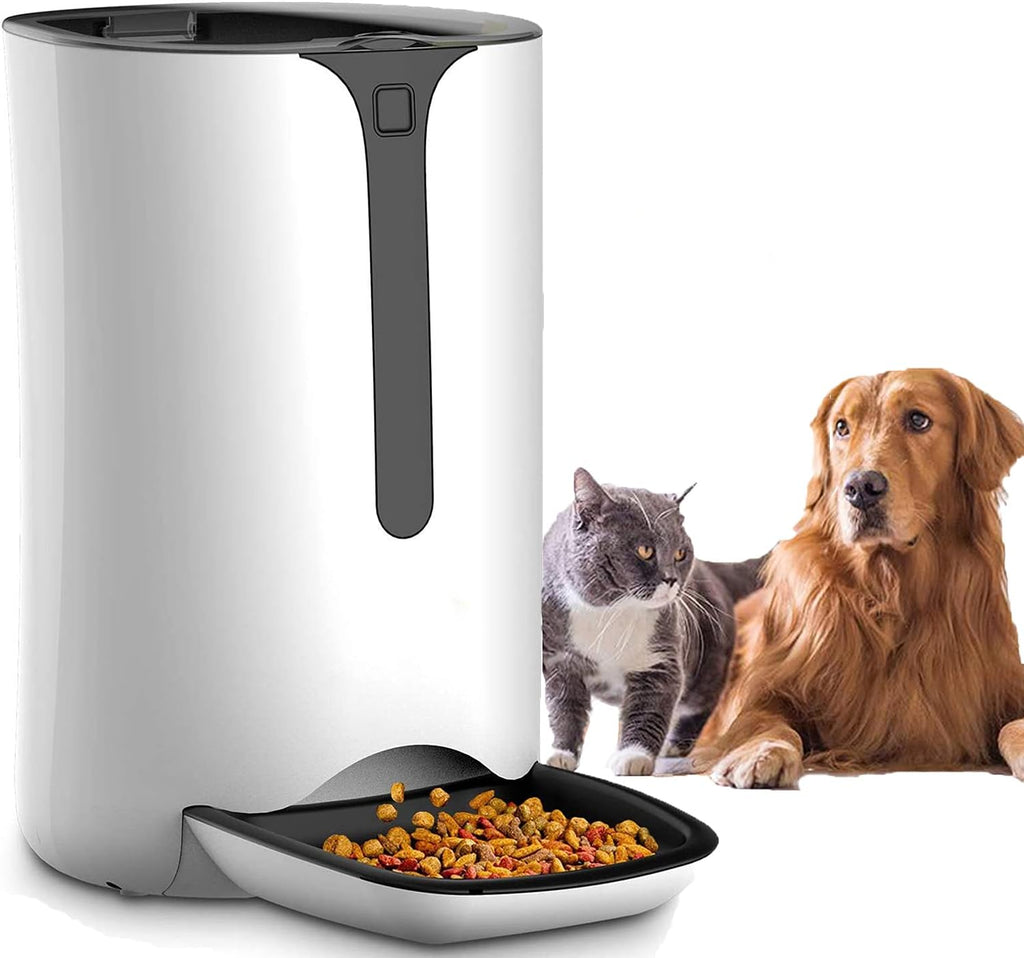 Automatic Pet Feeder for Dog and Cat Food Dispenser with Timed Programmable, Portion Control Up to 4 Meals Per Day, Voice Recorder, Battery and Plug-in Power 7L for Small Medium and Large Pet