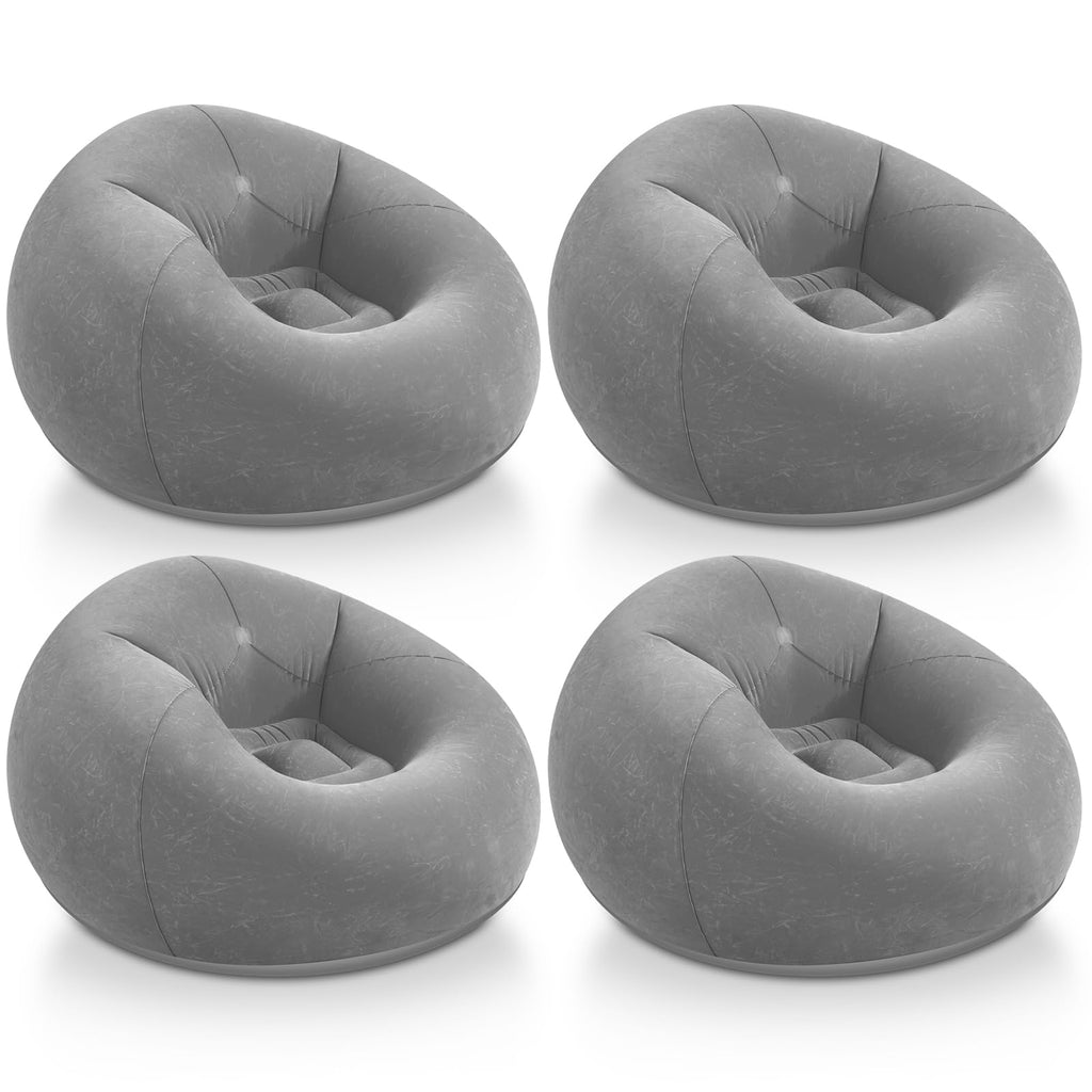 Realspring Inflatable Bean Bag Chairs,Coffee,4 Pcs