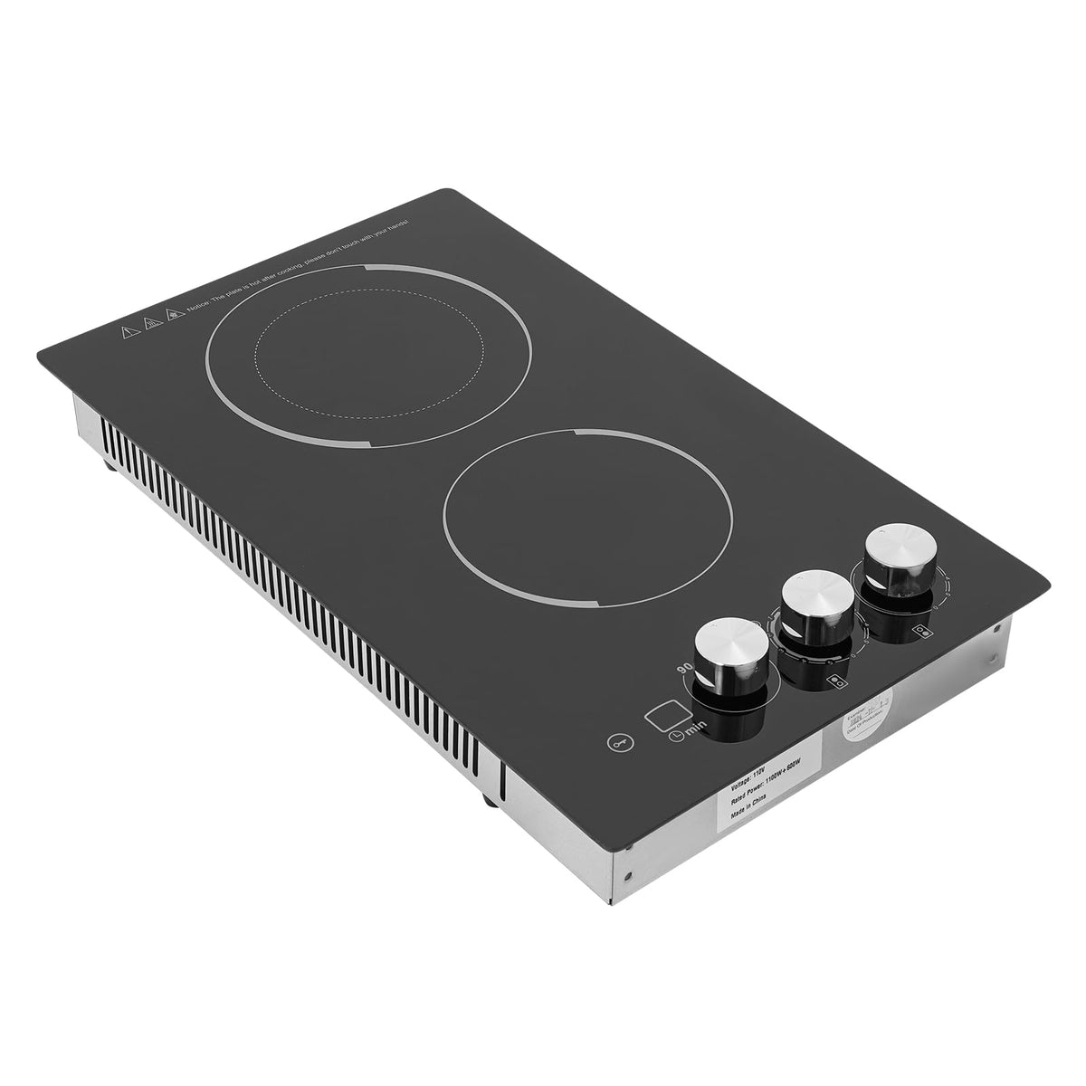 5 Burner Electric Stove Top Countertop, 110V 4800W 35.5" Built-in Electric Radiant Cook Top with Knob Control, 5 Power Levels, Automatic Shutdown,Hard Wire, No Plug