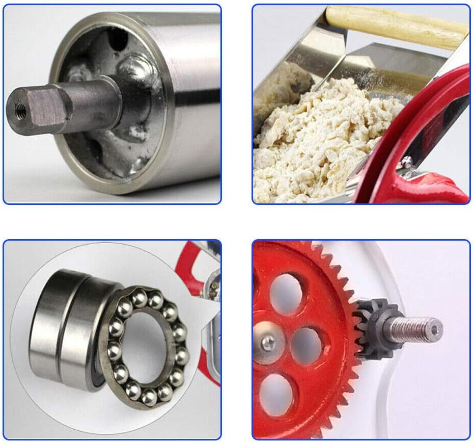 Commercial Pasta Roller Hand Crank Noodle Maker Manual Dough Machine
