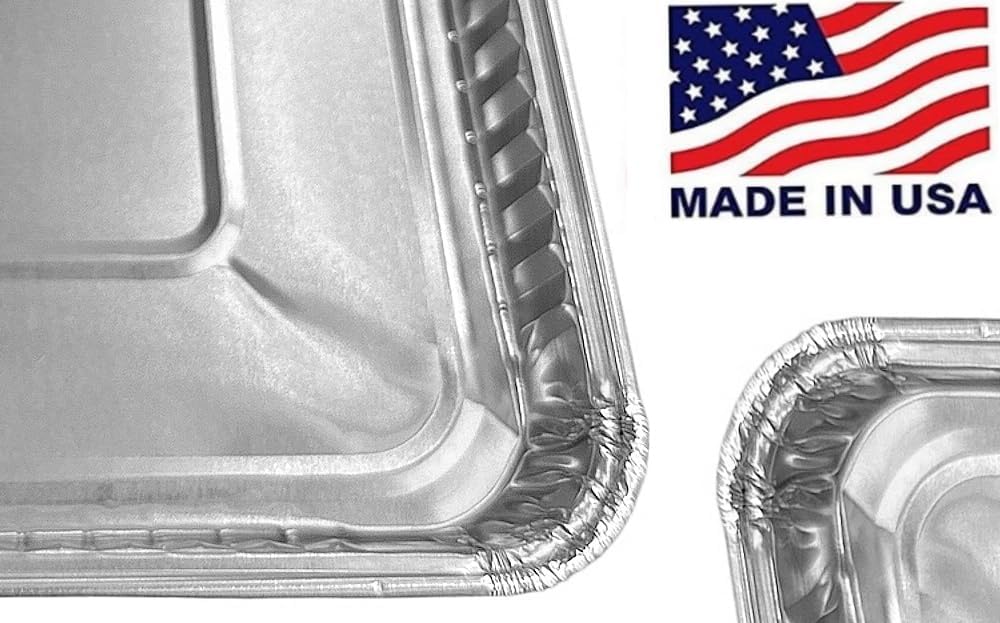 PACTOGO 11" x 7" x .75" Oblong Disposable Aluminum Foil Danish Cake Pans - Shallow Baking Sheets Ideal for Sweets, Cakes, Cookies (Pack of 100)