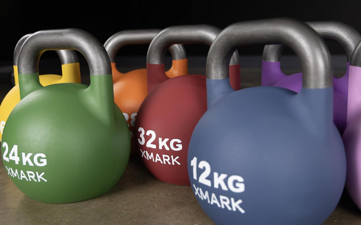 XMARK Kettlebells, Competition Kettle Bells for Strength Training, Squats, Deadlifts, KB Swings, Exercise Equipment for Home and Gym - Available in Sizes From 8kg to 32kg