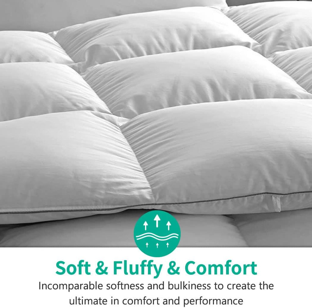 APSMILE Duvet Insert,Down Feather Fibers Comforter Queen-All Season Blanket