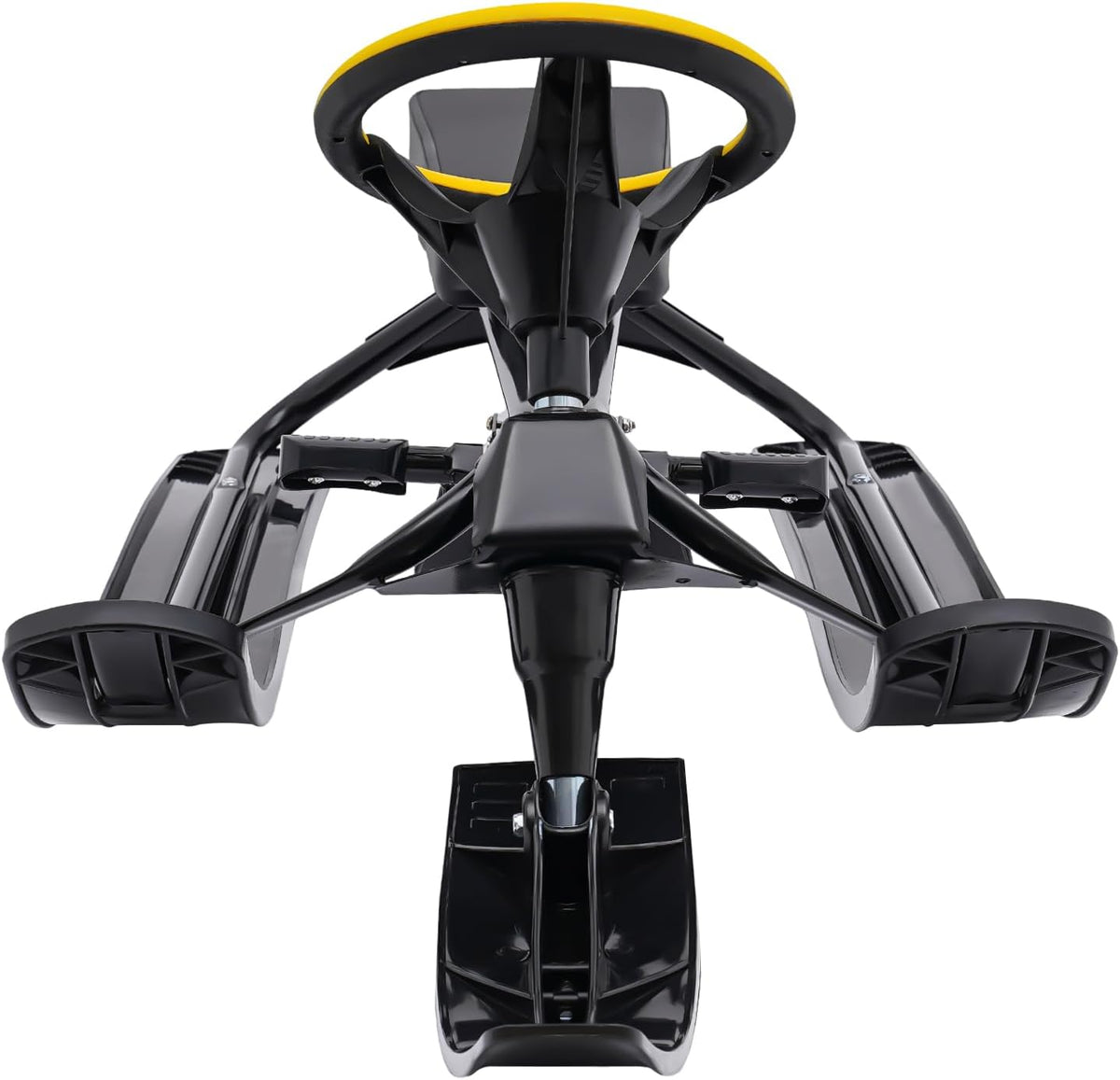 Ski Sled Slider Board, Twin Brakes Sled Snow Scooter with Flexible Steering Wheel, Heavy-Duty Snow Bike for Kids Age 3-15, Load-Bearing Capacity 220.5lbs