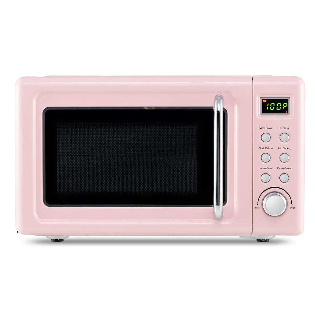 MAT EXPERT 0.7 Cu.ft Compact Microwave Oven, Digital Timing & Child Lock, Small Microwave w/Glass Turntable & 6 Preset Buttons, Delayed Start Function, 700W Mini Microwave w/5 Micro Power (Green)