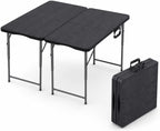 2 PACK of 4 Feet Foldable Table Adjustable Height with Built in Handle, Steel Legs | 4FT Heavy Duty Portable | Perfect for Party Dining Wedding Events Picnic Indoor Outdoor Camping Folding - 4 Foot