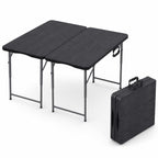 2 PACK of 4 Feet Foldable Table Adjustable Height with Built in Handle, Steel Legs | 4FT Heavy Duty Portable | Perfect for Party Dining Wedding Events Picnic Indoor Outdoor Camping Folding - 4 Foot