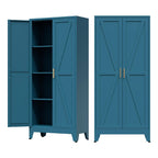 COFaR Home Farmhouse Storage Cabinet with 2 Barn Door, 61" H Metal Cabinet