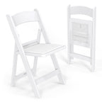 VINGLI Resin Folding Chairs with Cushion, Foldable Plastic Chair with Comfortable Padded Seats, Perfect for Event Party Indoor Outdoor, White, 8 PC