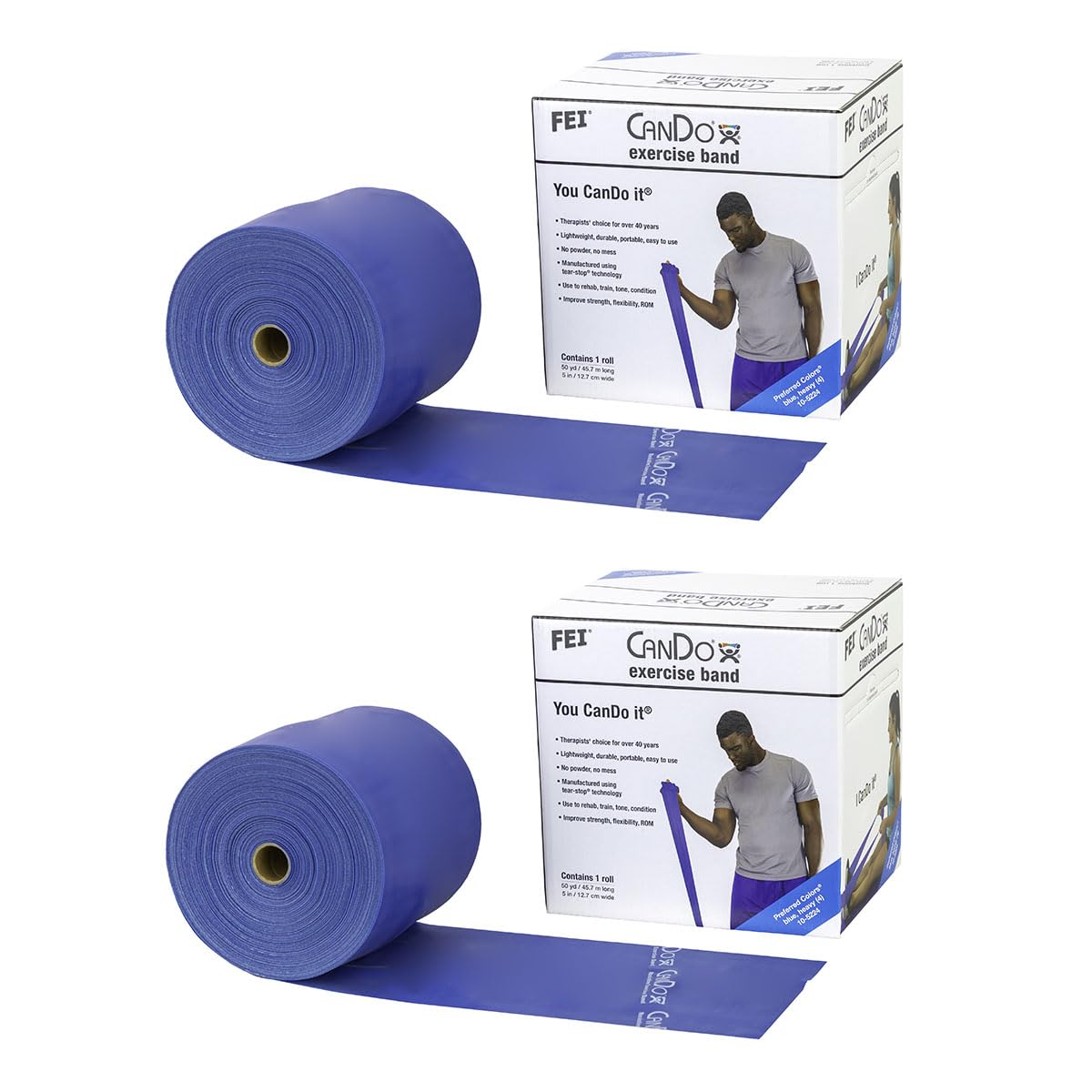 CanDo Twin-Pak Exercise Band, Red, 100 Yard