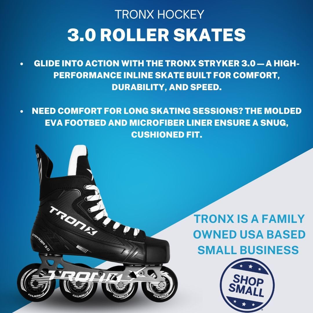 TronX Stryker 3.0 Senior Adult Junior Kids Inline Roller Hockey Skates, New Model
