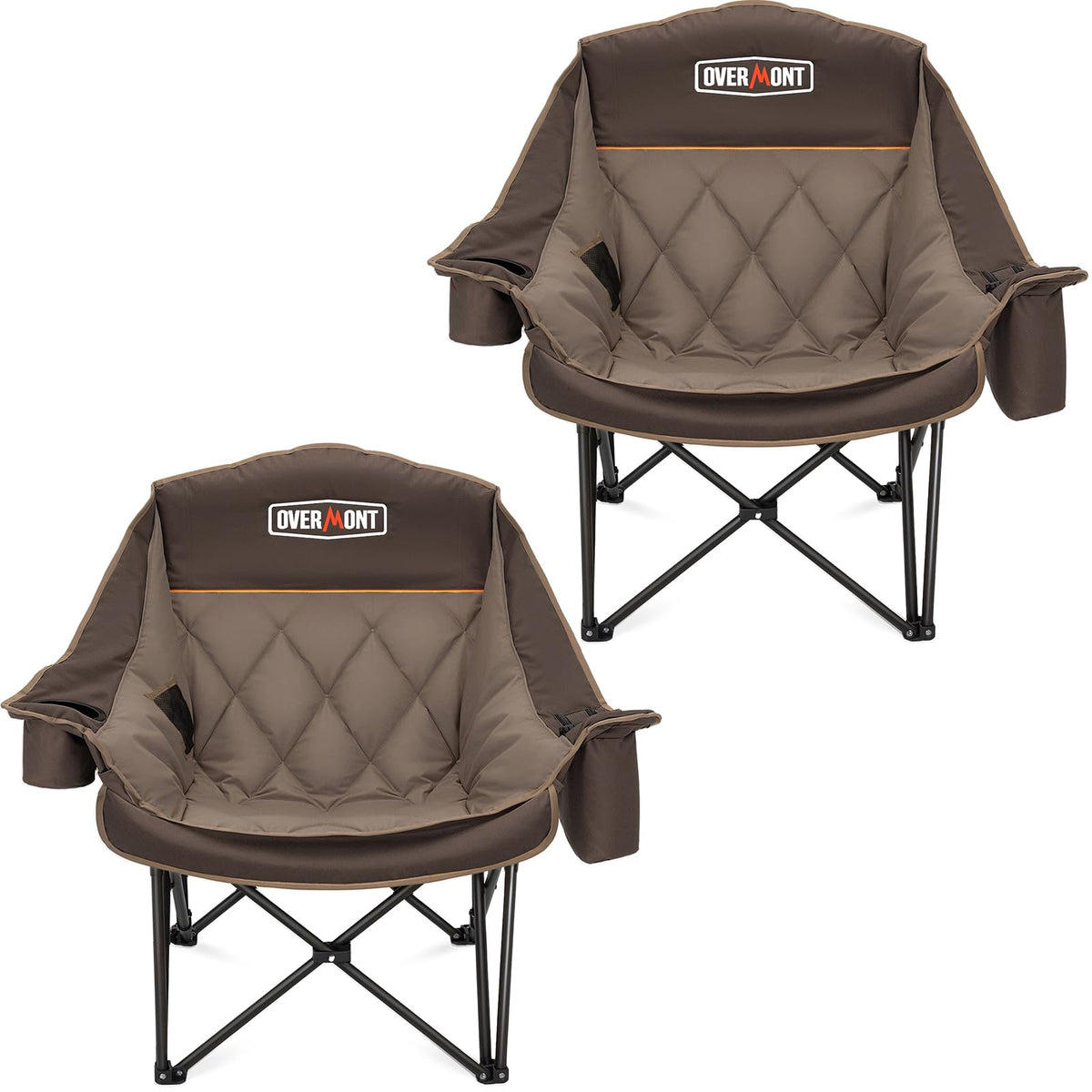 Overmont 2-Pack Oversized XL Camping Chairs - 500 lb Support