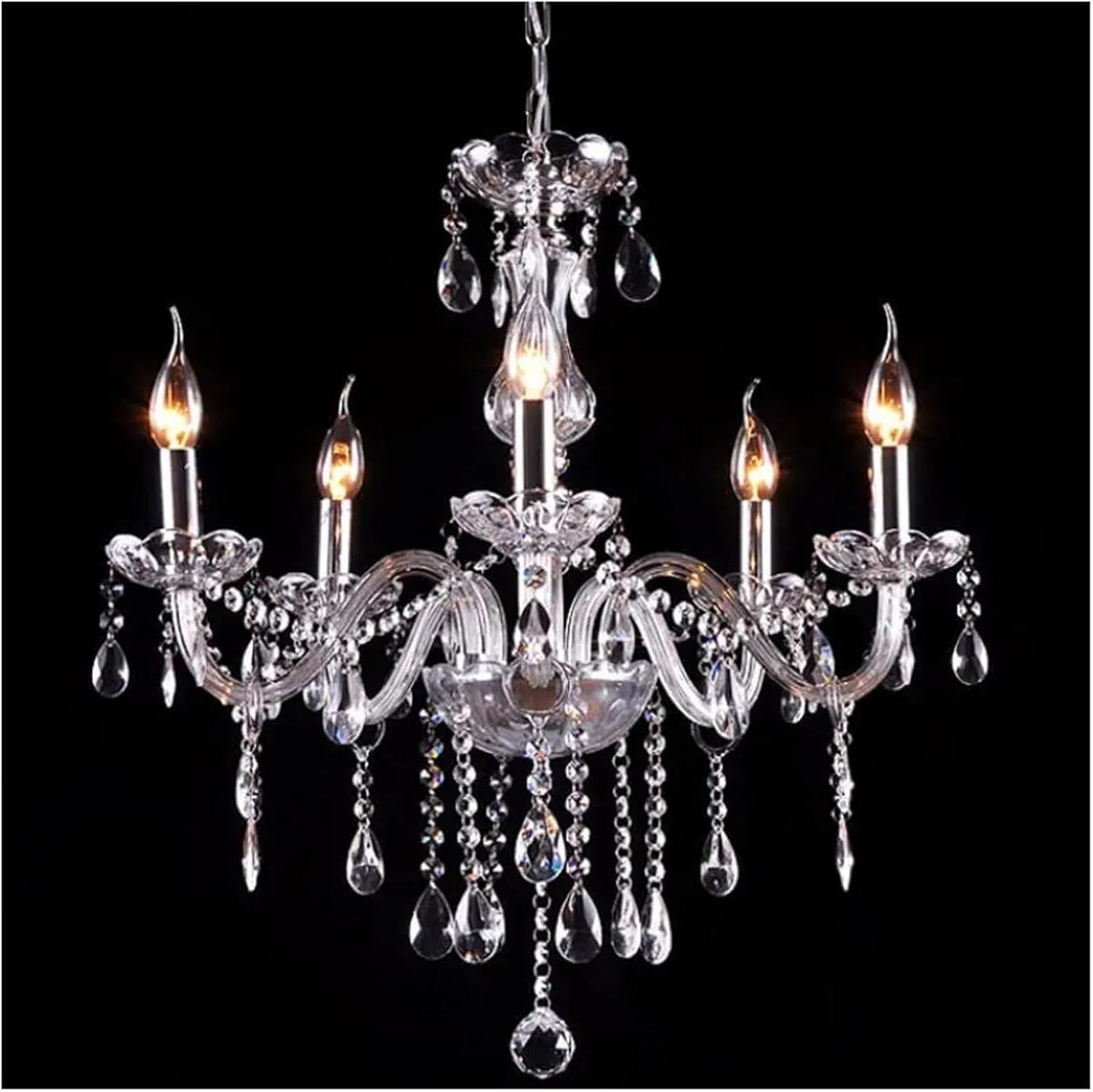 Modern Elegant Transparent Crystal Chaners Multi Arms European Style Optional Lustres De Cristal Chaner LED Without Shade Wall Lamp E14 Lustre,for Home Decor (1 Arm)