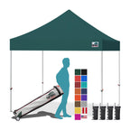 Eurmax USA 10x10ft Pop Up Canopy,Commercial Instant Tent for Outdoor Events,Patented No-Tip Rolling Storage Bag with 4 Sandbags,UV & Water Resistant,Heavy Duty Portable Shelter Gazebo,White