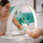 Half Moon Light for Nail Desk, 30 in 45W Half Moon Nail Lamp, Adjustable Brightness Color Temperature Moon Lamp Nail Tech, Arch Nail Lamp, Manicure Lamp Table Light