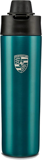 Porsche Cayenne Electric Lifestyle Stainless Steel Drink Bottle – Genuine Porsche Double-Wall Insulated Water Bottle, 550 ml Leak-Proof Thermal Bottle with Carry Handle, Green, Part #WAP0508030T0TB
