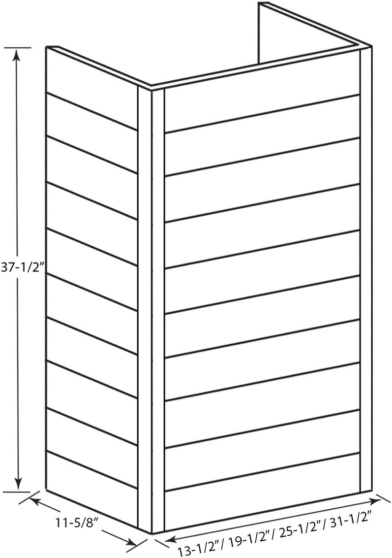 Castlewood Shiplap Trimmable Chimney Extension for 36" Wide Hood (15" High, Alder)