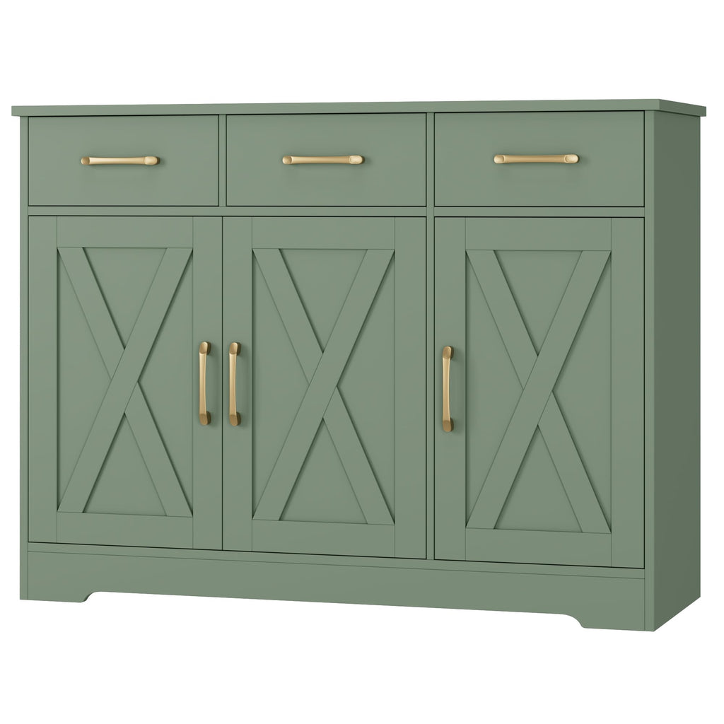 HOSTACK Kitchen Buffet Cabinet with Storage, Sideboard Coffee Bar, White