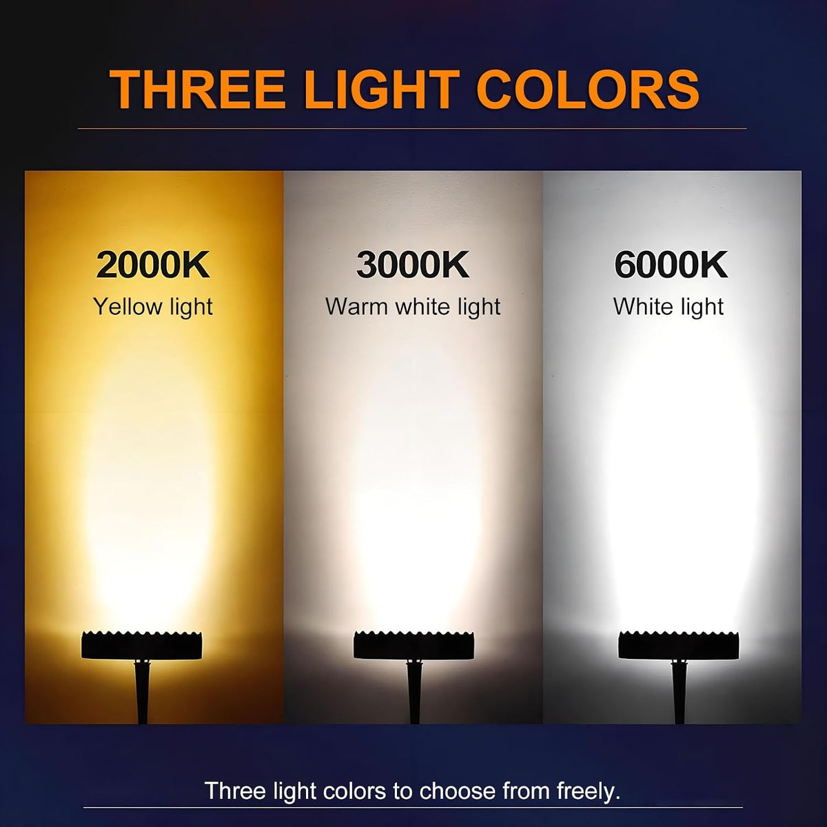 Outdoor Garden Lights, LED Low Voltage Landscape Tree Ring Lights, Palm Tree Lights, IP65 Weatherproof(Warm White Light,Pack of 6)