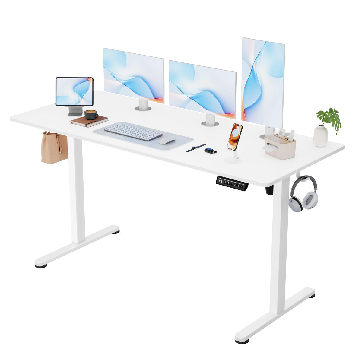 Furmax 45 Inches Electric Standing Desk, Home Office Desk with Phone Holder