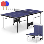 Zevemomo 8FT Ping Pong Table, Foldable Table Tennis Table with Wheels