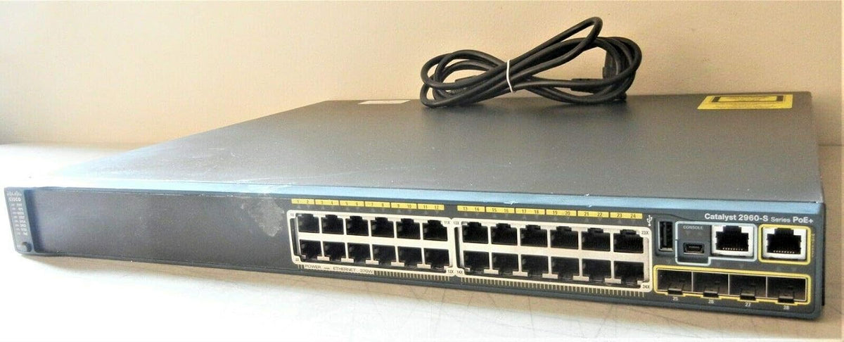 Cisco WS-C2960S-24PS-L 24 Poe+ Ge+4 1g Sfp, 370w Switch (Renewed)