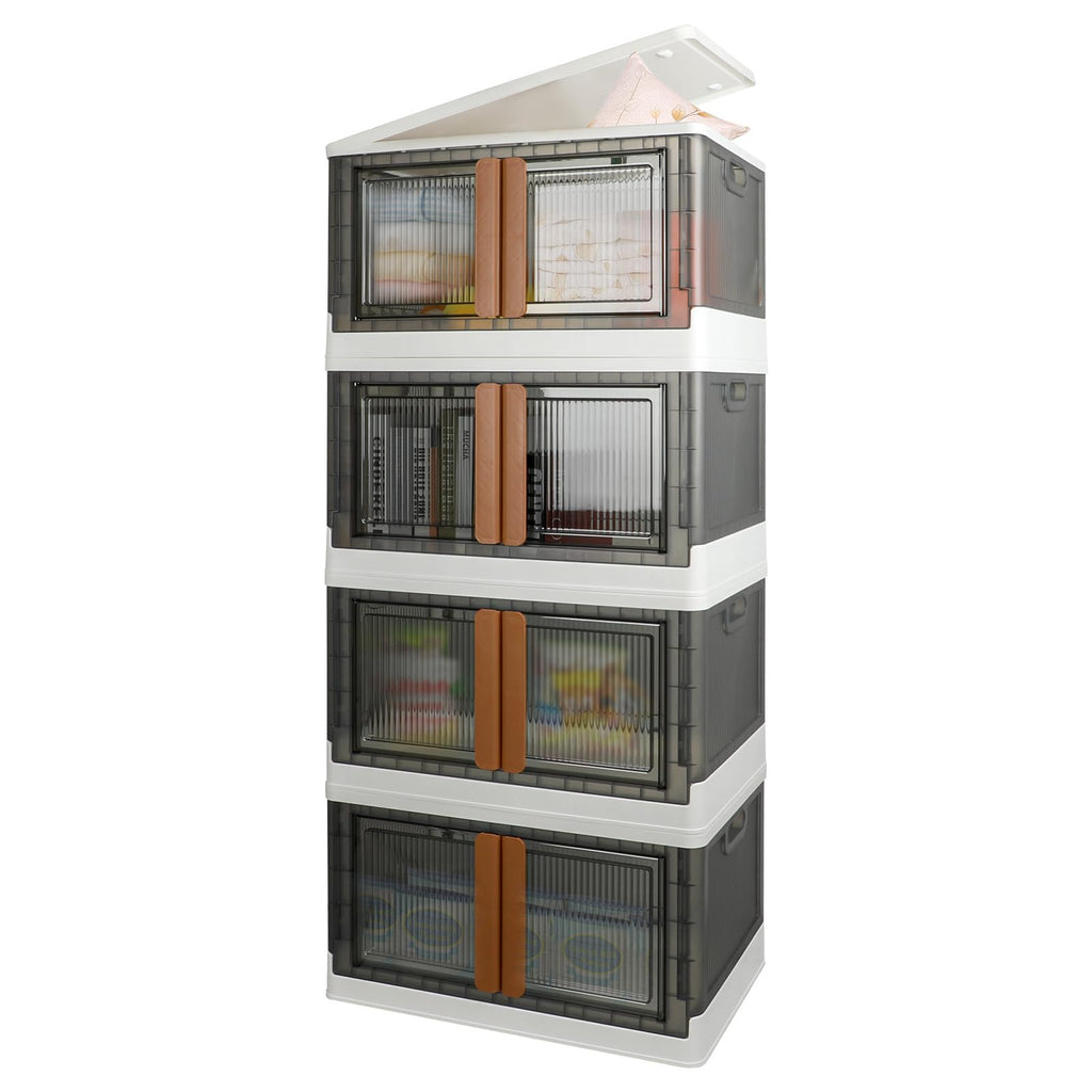 Storage Box, Plastic Cabinet, 8.4 Gals (32L) Each One, 4 Packs