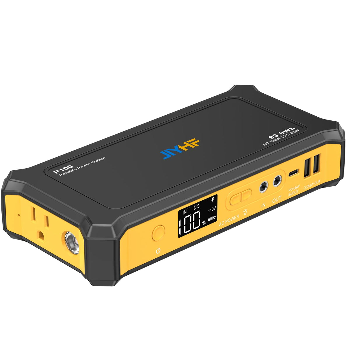 JIYHF Portable Power Bank with AC Outlet, 100W Portable Laptop Charger