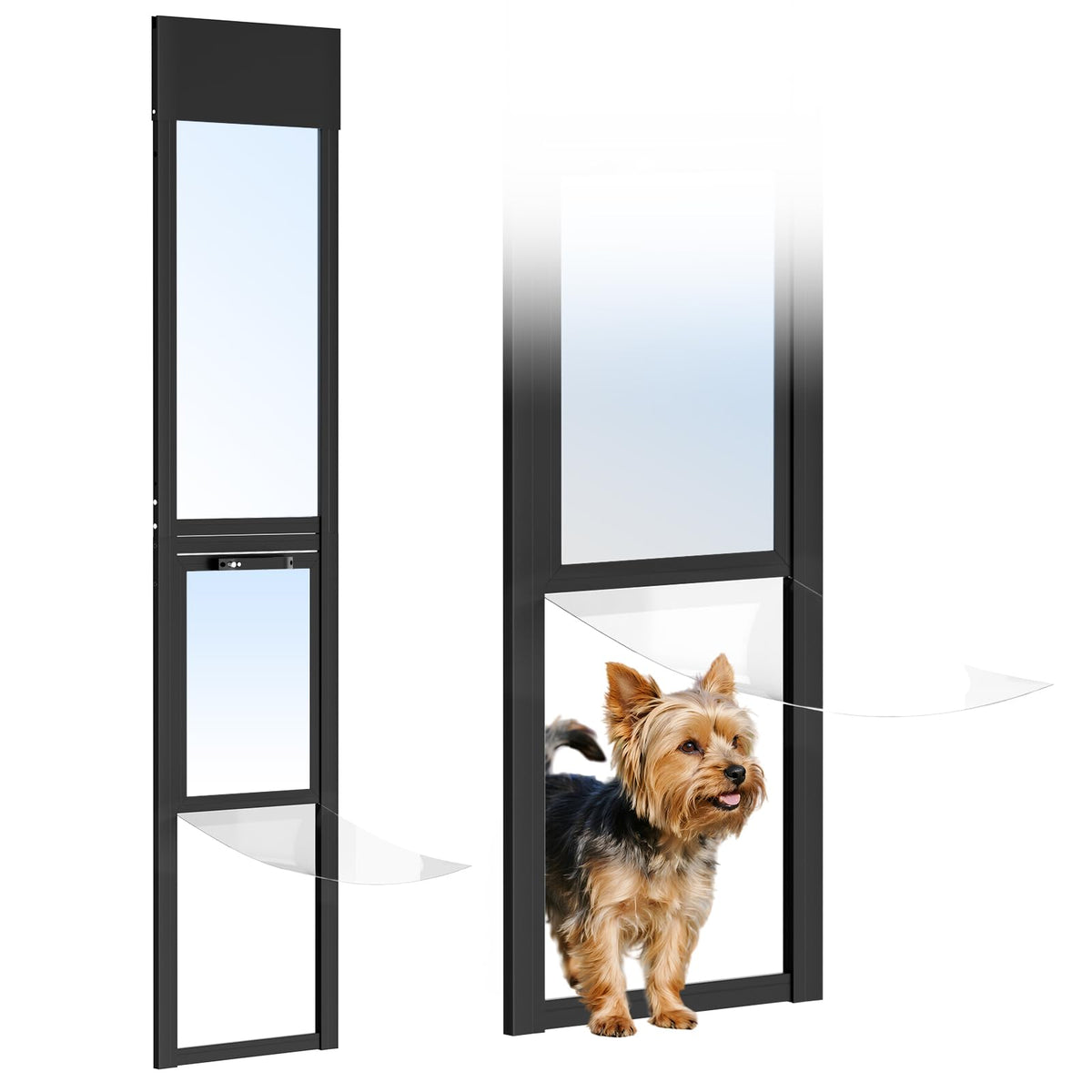 DoCred Dog Door for Sliding Glass Door, 74 13/16" to 80 11/16"