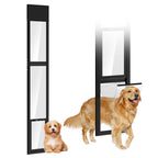 Dog Door for Sliding Glass Doors, 74.8'' to 80.7'' Height Adjustable Pet Door with 13.38'' Wide & 16.1" × 10.2" Pet Opening, Insert Pet Door with Security Lock for Small & Medium Dogs